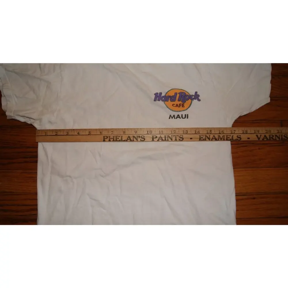 VTG 90s Hawaii Hard Rock Cafe T-Shirt Mens S White Maui Surfboards USA - Picture 6 of 8